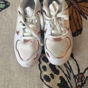 White and Rose Gold Chunky puma trc Sneakers